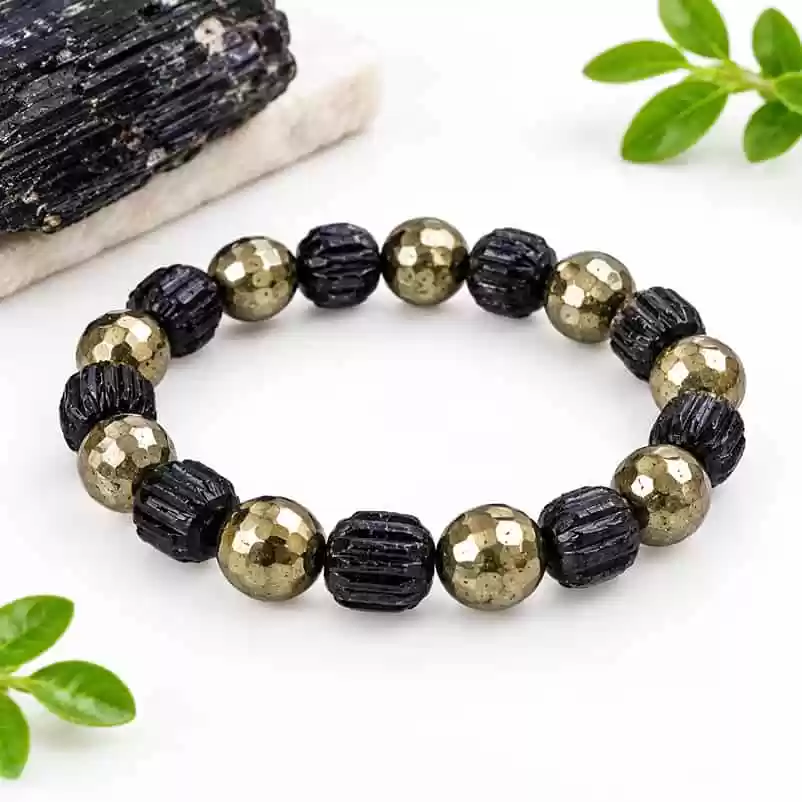 Pyrite + Black Tourmaline Bracelet